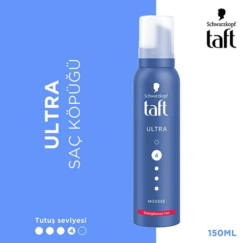 Taft Ultra Haarschaum 150ml - 24 Stunden Halt, Nicht-klebrige Formel