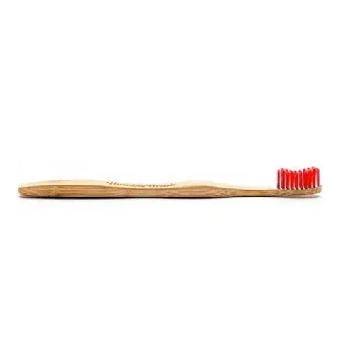 Зубная щетка Humble Brush натуральная средней жесткости для взрослых - красная
