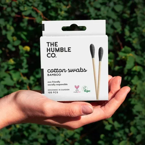 Die Humble Co. 100 schwarze Bambus-Wattestäbchen - Umweltfreundlich