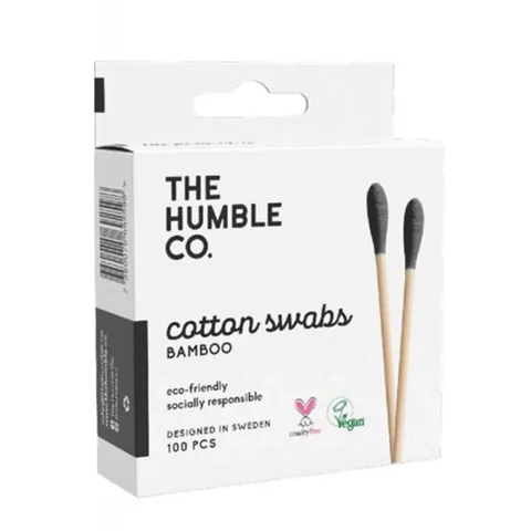 Humble Brush أعواد قطنية من الخيزران من شركة هامبل كو، لون أسود، 100 قطعة