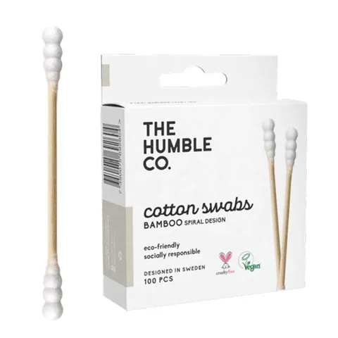 Humble Brush أعواد قطنية من الخيزران من شركة هامبل كو، لون أبيض، 100 قطعة