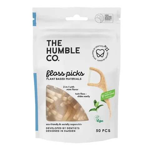Humble Brush خيط تنظيف الأسنان بنكهة النعناع من ذا هامبل كو، 50 قطعة