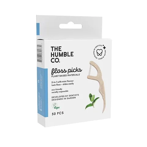 The Humble Co Mint Flavor Toothpick Floss Picks 50 pcs