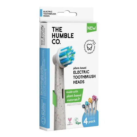 Humble Brush رؤوس فرشاة الأسنان الكهربائية النباتية من ذا هامبل كو، 4 قطع