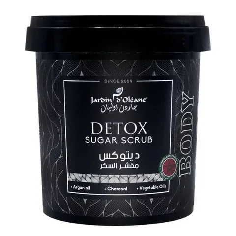 Сахарный скраб для тела Detox с аргановым маслом и углем 600 г от Jardin Oleane