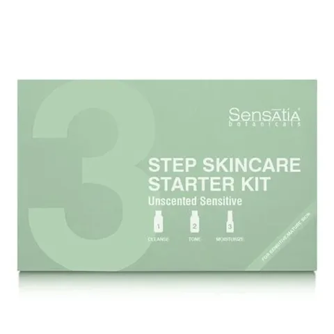 Набор для ухода за чувствительной кожей Sensatia Botanicals Unscented 3-Step Sensitive Skin Care Set без отдушек, 3 шага