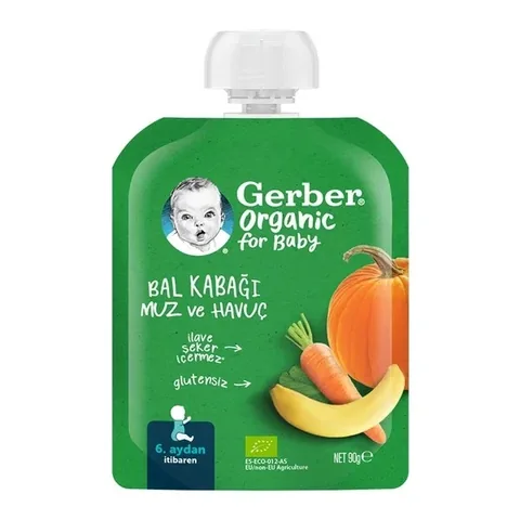 Пюре из органических бананов, моркови и тыквы 90 г от Gerber
