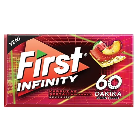 First 60 DK Pfirsich Wassermelonen Kaugummi - Frischer Atem & Geschmack 27g