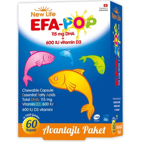 New Life EFA Pop Fish Oil Food Supplement 60 Chewable Capsules