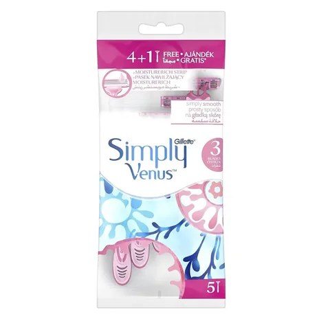 Бритва женская Gillette Simply Venus 3 лезвия 4+1 упаковка
