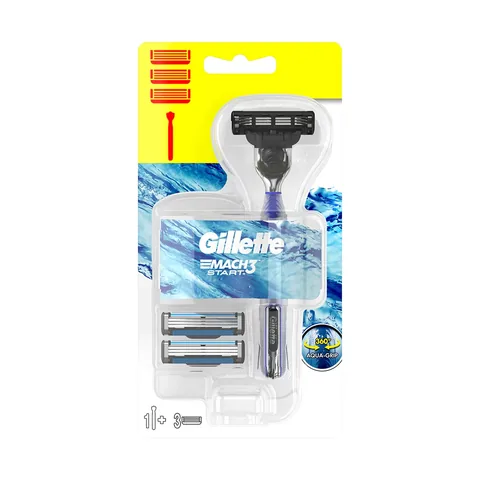Gillette جيليت ماك 3 بدء التشغيل + 3 شفرات حلاقة احتياطية