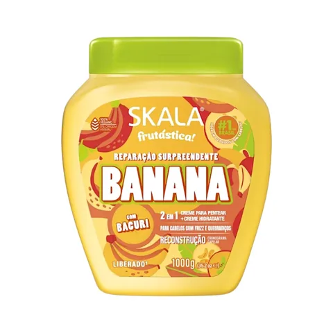 Bananencreme und Balsam für lockiges und welliges, geschädigtes Haar 1000 Gramm von Scala Expert