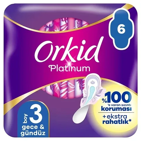 Orkid Platinum Flügel-Nachtbinden (Größe 3) - 6 Stück