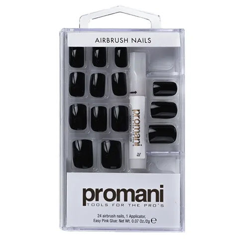 Набор накладных ногтей черный от Promani