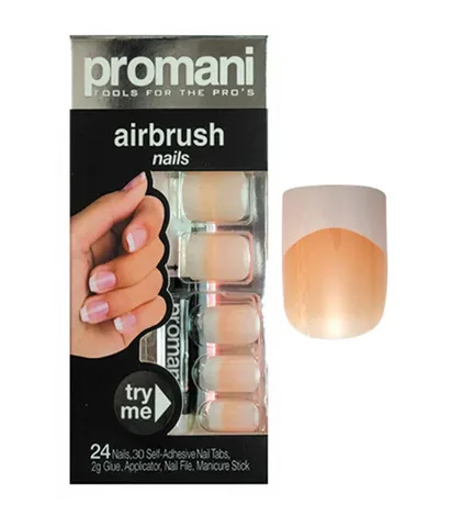 Promani Moon Tip Aprikose Französisches Fake-Nagelset - Einfach Auftragen