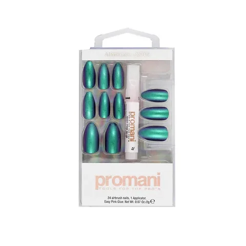 Promani Neon Petrol Press-On Nail Kit