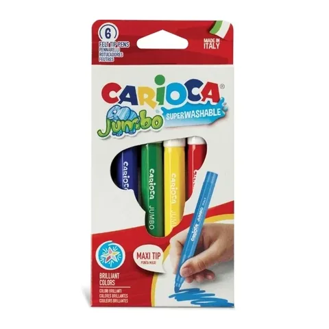Carioca Jumbo Super Washable Filzstifte, 6er-Pack