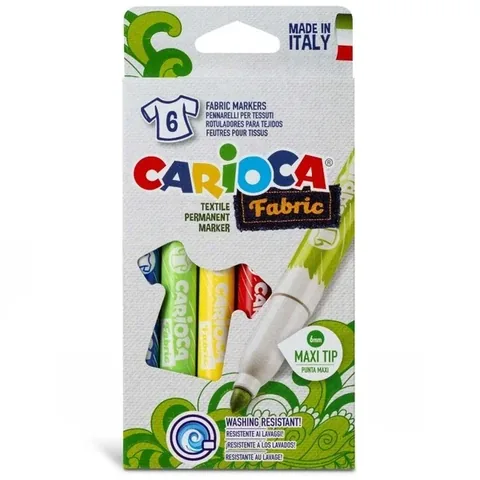 Carioca Maxi 6er-Pack Stoffmalstifte