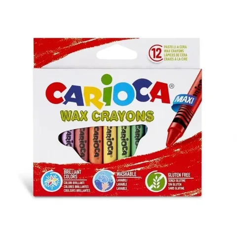 Carioca Maxi waschbare Pastellkreiden - 12 Farben, 12mm