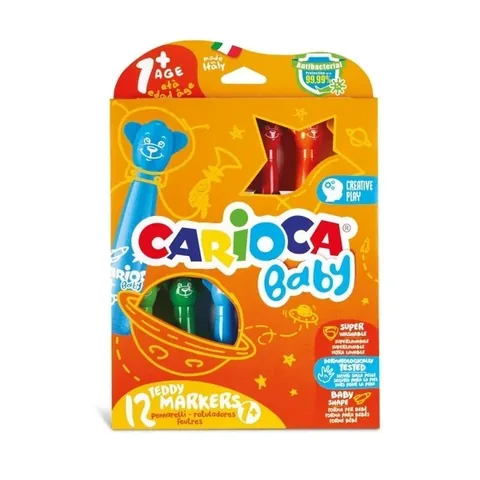 Carioca Teddy Jumbo 12er-Pack waschbare Filzstifte für Kinder
