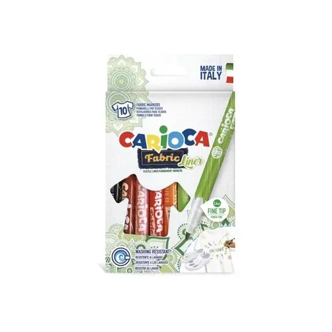 Carioca 10er-Pack Stoffmalstifte - Max Spitze, unvergängliche Farben