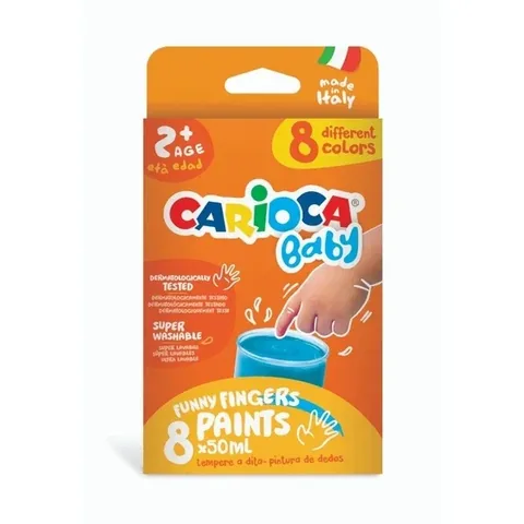 Carioca Baby Fingerfarben Set - 8 waschbare Farben für Kinder