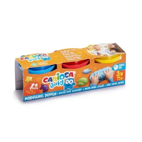 Carioca Baby Knetmasse 3 Farben - Leicht, formbare Spaß (75g