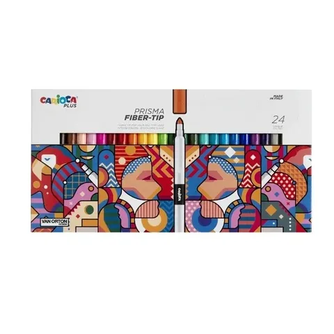 Carioca Plus Prisma 24 цветных художественных маркеров с фетровым наконечником – Сделано в Италии