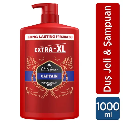 Old Spice Captain Men's Shower Gel And Shampoo 1000 ml Extra-xl