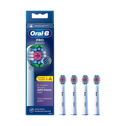 Oral-B 3D White Zahnbürstenköpfe - 4er Pack für Zahnaufhellung &amp; Plaqueentfernung