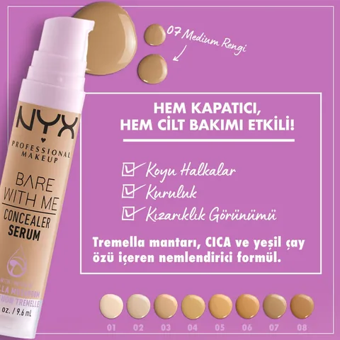 Консилер-серум Nyx Professional Makeup Bare With Me 07 средний