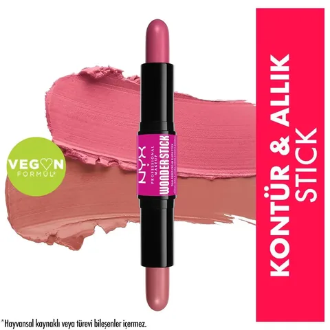 Кремовый румяна-стик двойной Nyx Professional Makeup Светлый персик и нежно-розовый
