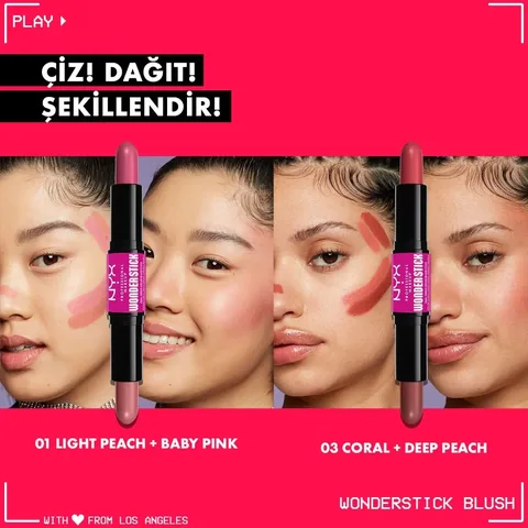 Кремовый румяна-стик двойной от Nyx Professional Makeup, глубокий магента и имбирь