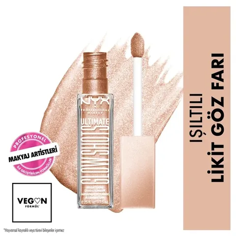 Н液кие тени для век Nyx Professional Makeup Ultimate Glow Shots 05 highkey Lychee