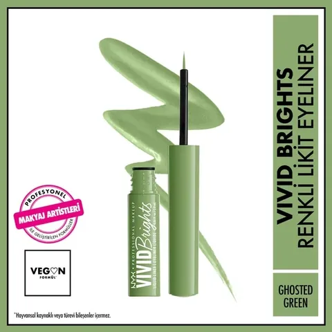 NYX Vivid Brights Flüssig-Eyeliner - Ghosted Green, Matt