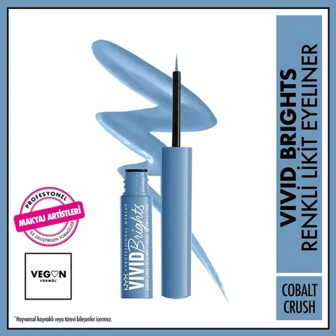 NYX Vivid Brights Flüssig-Eyeliner - Cobalt Crush, Matt