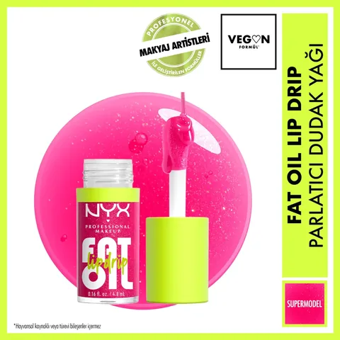 NYX Fat Oil Lip Drip - Himbeer Glanz Lippenöl für Feuchtigkeit