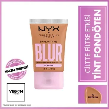 NYX Blur Tint Skin Filter Foundation 10 Medium - Poreless Glow