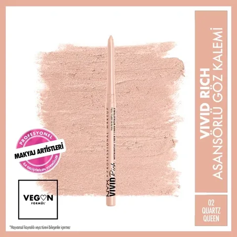 NYX Vivid Rich Lift Eyeliner 02 Quartz Queen - Cremig & Vegan