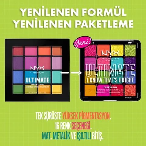 Nyx Professional Makeup Ultimate Shadow Palette I Know Thats Bright Eyeshadow Palette