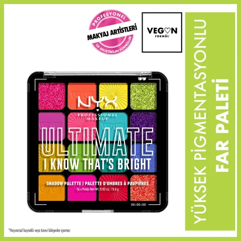 Nyx Professional Makeup Ultimate Shadow Palette I Know Thats Bright Eyeshadow Palette