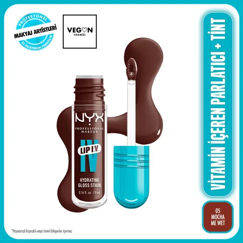 NYX Lip I.V. Vitamin-Infused Gloss & Tint - Mocha Me Wet