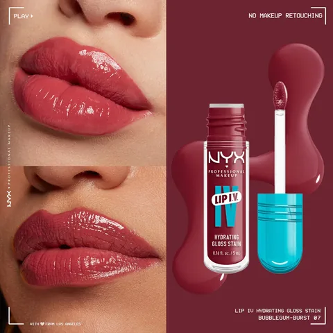 NYX ملمع شفاه ليب ايف من نييكس بروفيشنال ميك اب، لون العلكة، بروستد