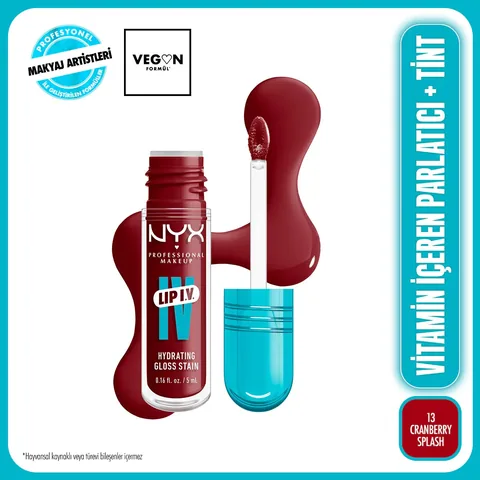 NYX Lip I.V. Vitamin-Infused Gloss & Tint - Cranberry Splash