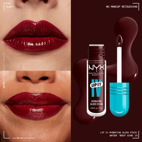NYX ملمع شفاه ليب ايف من نييكس بروفيشنال ميك اب، لون مائي، لون نبيذي