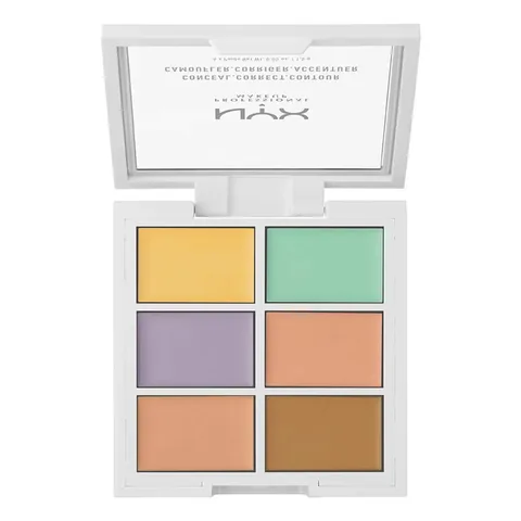 Nyx Farbkorrekturpalette - 6 Farbtöne für strahlende Haut