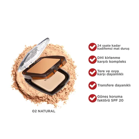 Deborah 24Ore Langzeit-Compact-Puder Natural 02 SPF20