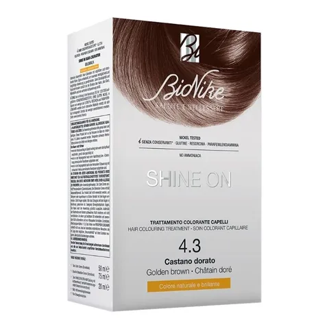 Набор для окрашивания волос Bionike Shine On Золотисто-коричневый № 4.3
