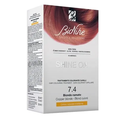 Набор для окрашивания волос Bionike Shine On медно-блондин 7.4