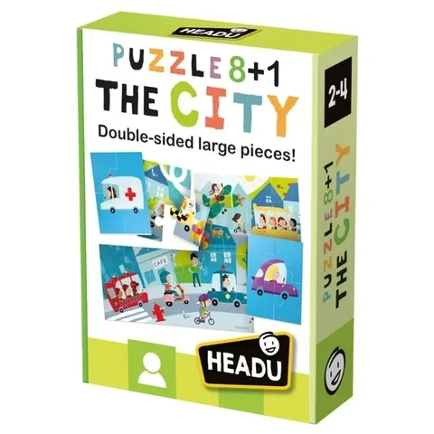 Головоломка Headu 8+1 город - Двусторонняя головоломка (2-5 лет) от Headu